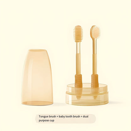 Ultra-Soft Silicone Baby Toothbrush &amp; Tongue Cleaner – 2-in-1 Oral Care Kit