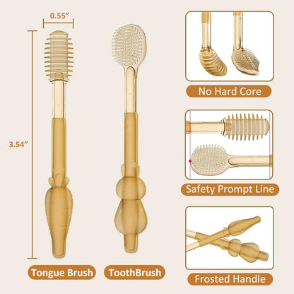 Ultra-Soft Silicone Baby Toothbrush &amp; Tongue Cleaner – 2-in-1 Oral Care Kit